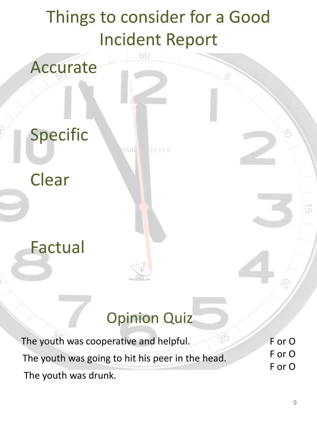 things to consider for a good incident report