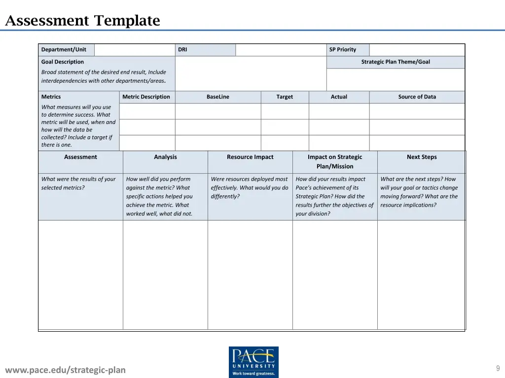 assessment template