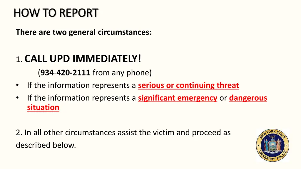 how to report how to report