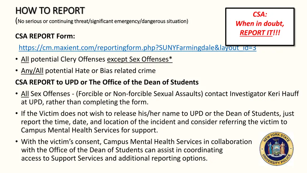 how to report how to report no serious 1