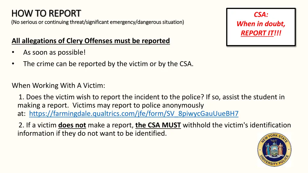 how to report how to report no serious