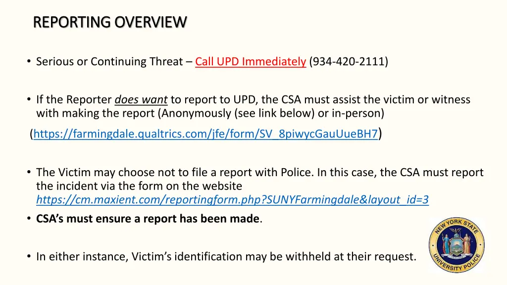 reporting overview reporting overview