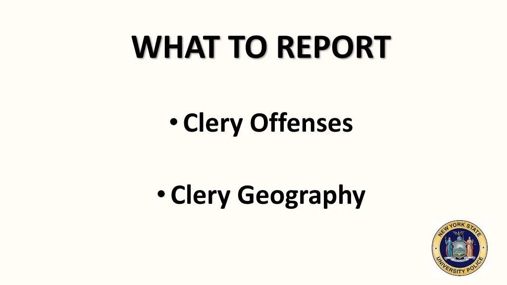 what to report