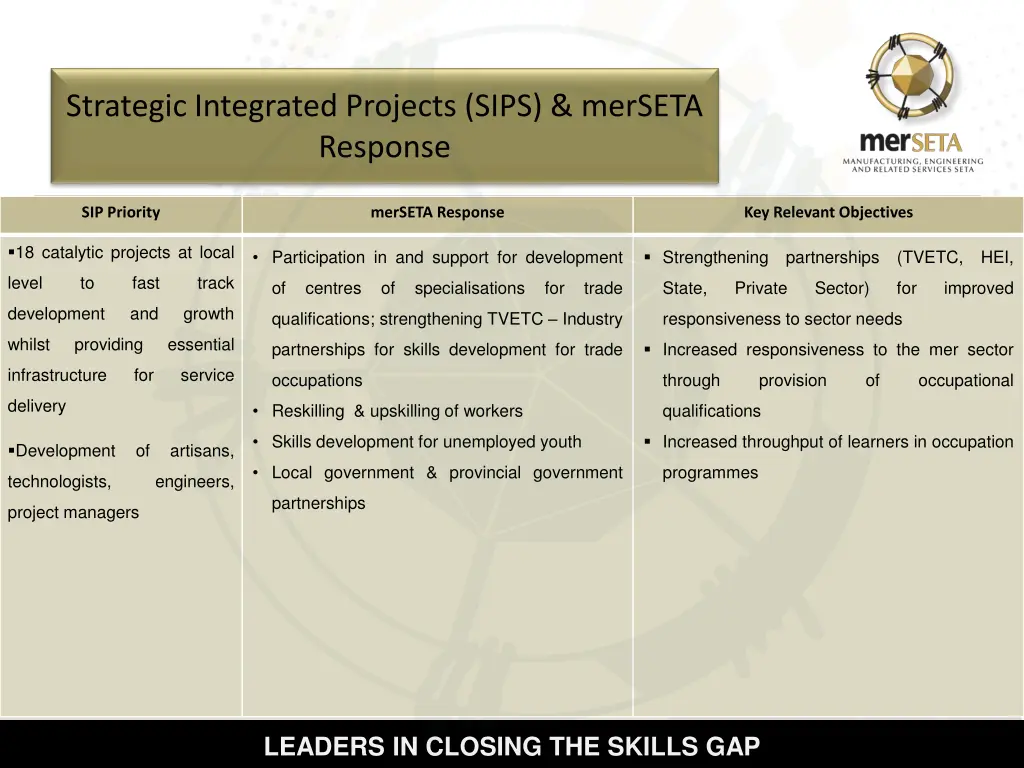 strategic integrated projects sips merseta
