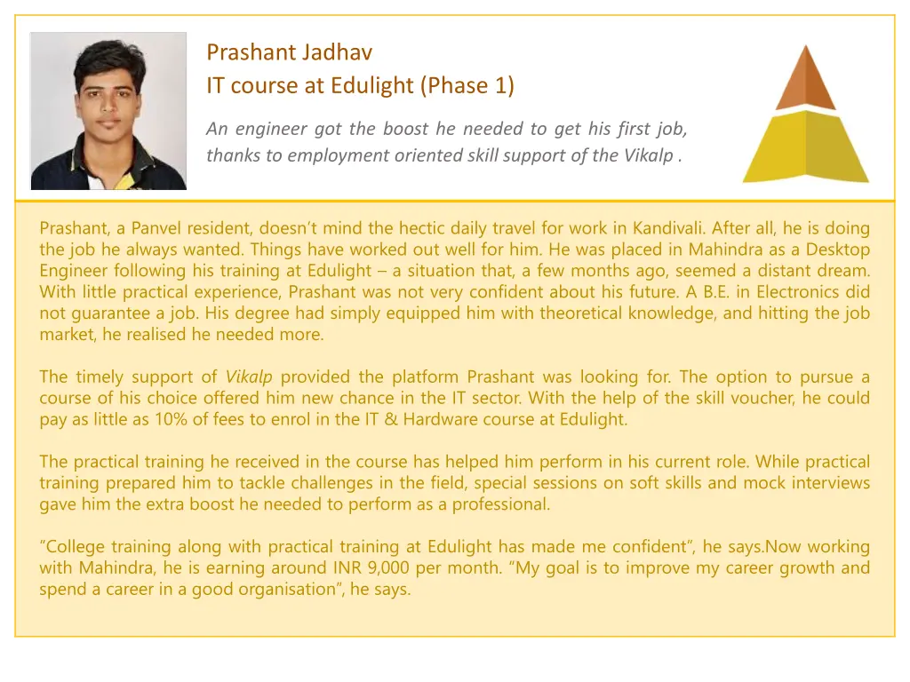 prashant jadhav it course at edulight phase 1
