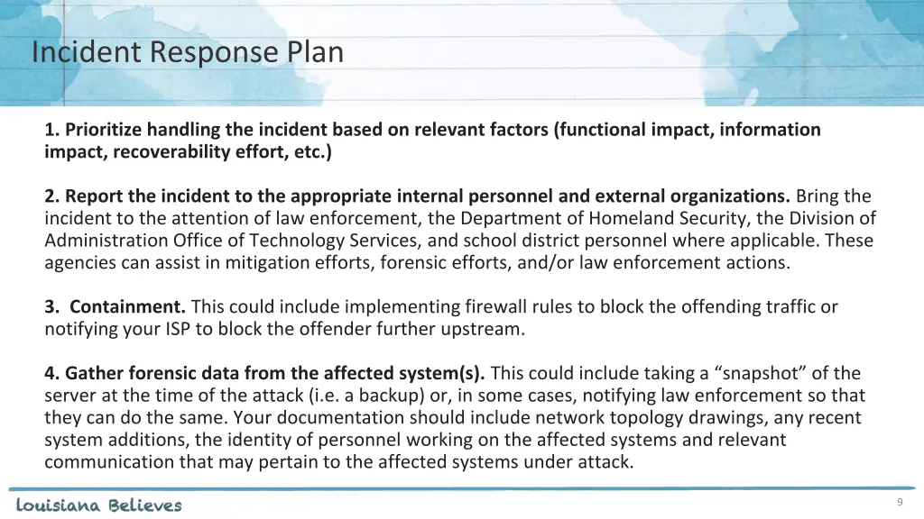 incident response plan