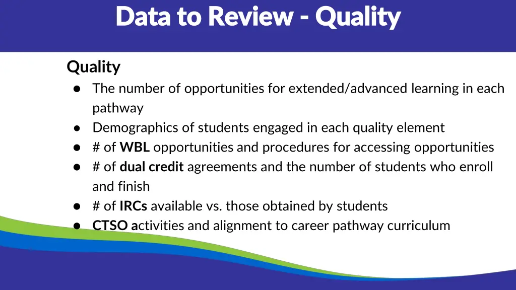 data to review data to review quality