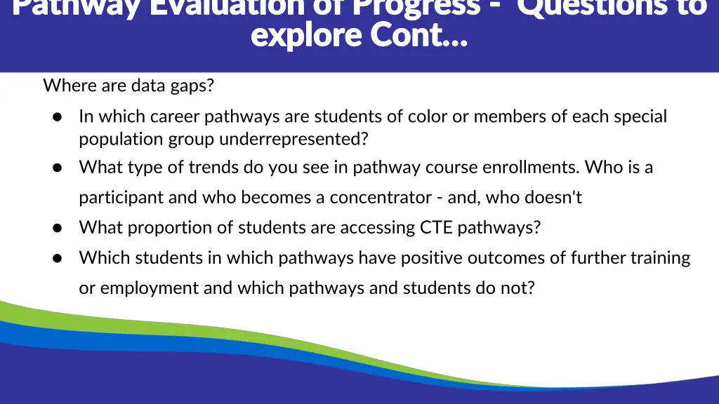 pathway evaluation of progress pathway evaluation 1