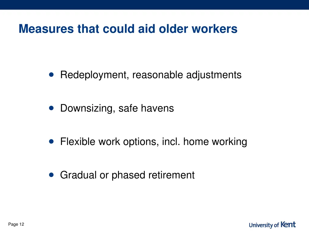 measures that could aid older workers