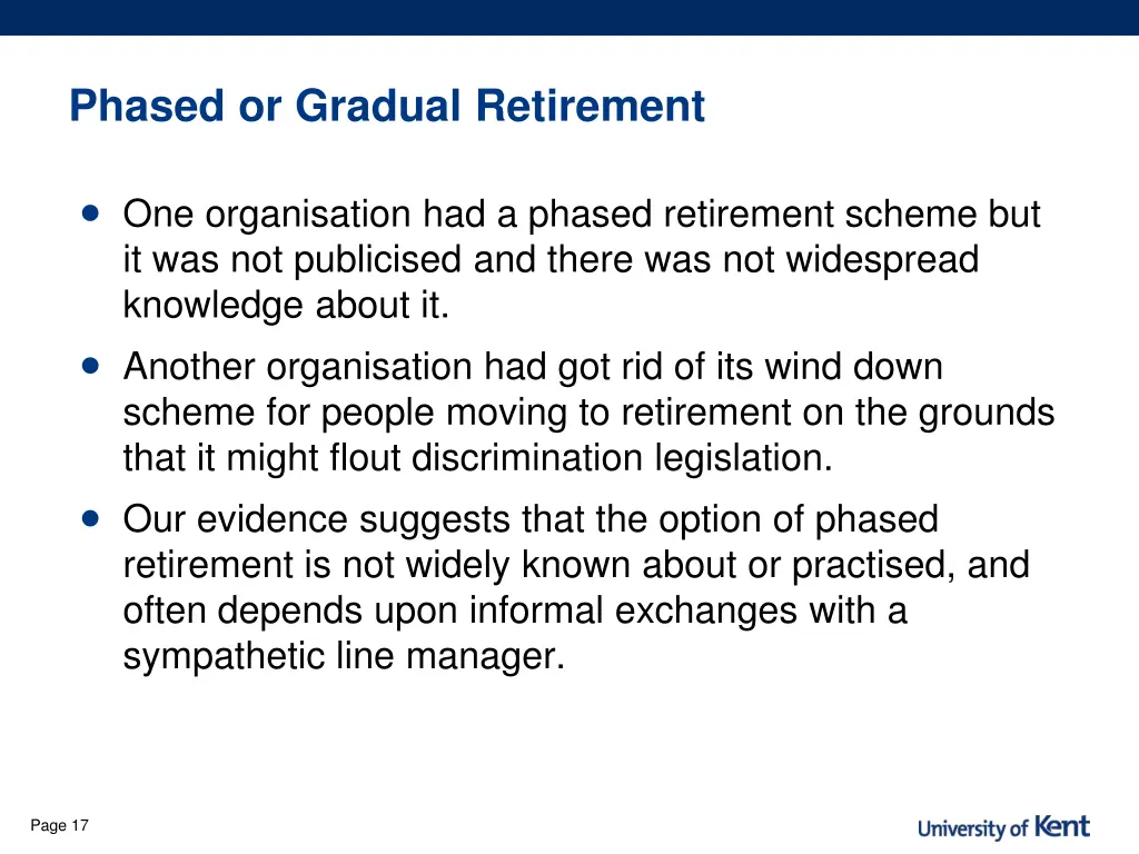 phased or gradual retirement