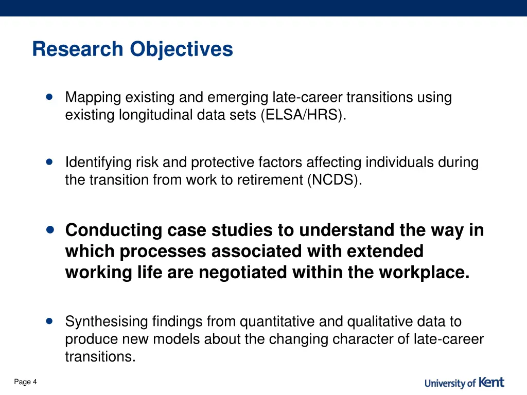 research objectives