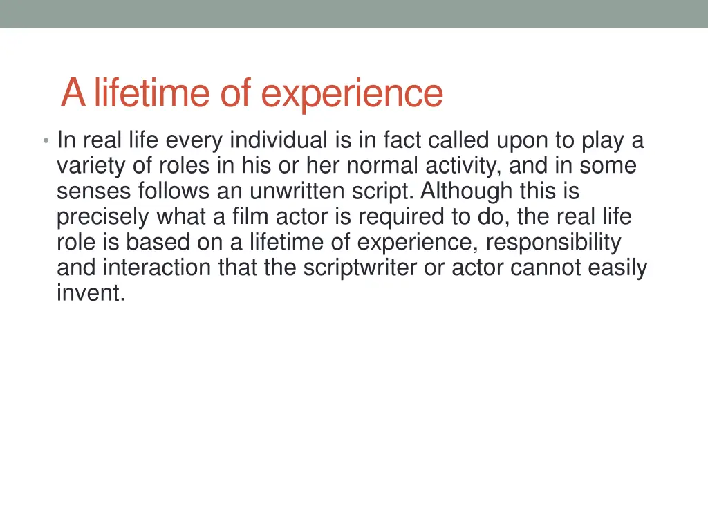 a lifetime of experience