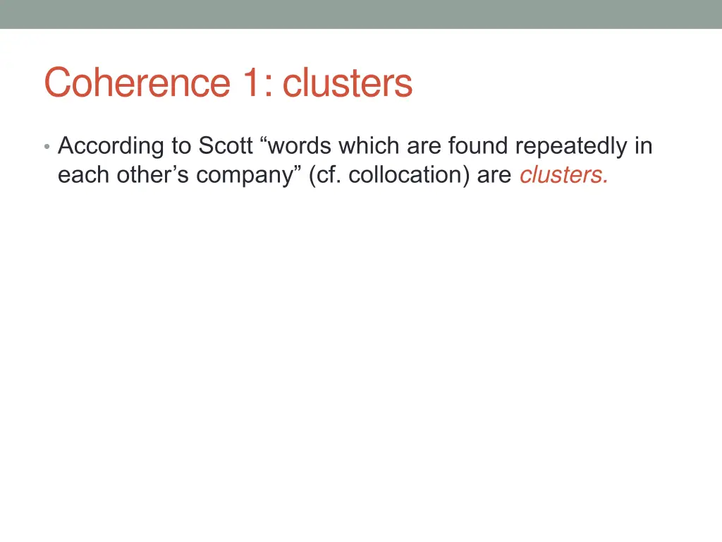 coherence 1 clusters