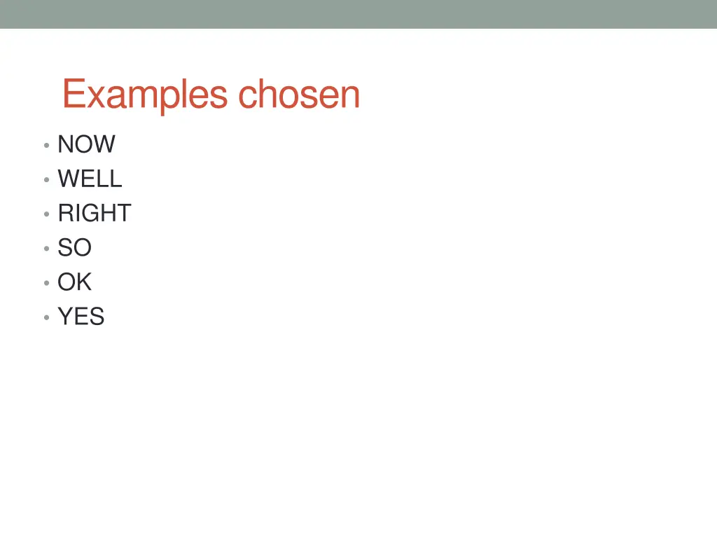 examples chosen