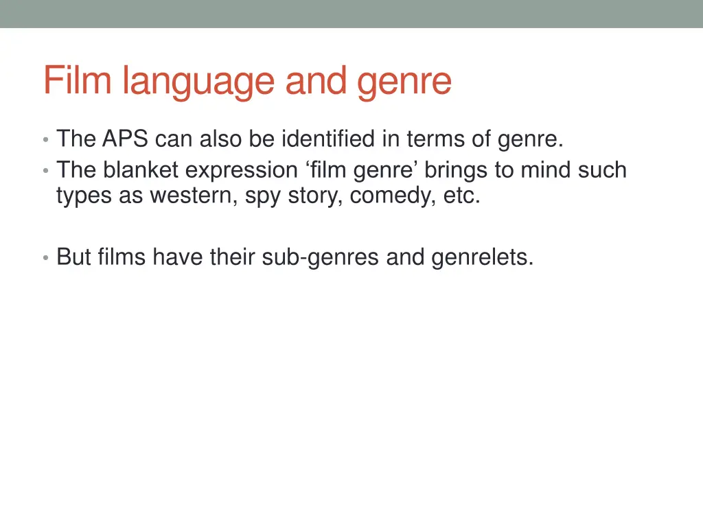 film language and genre