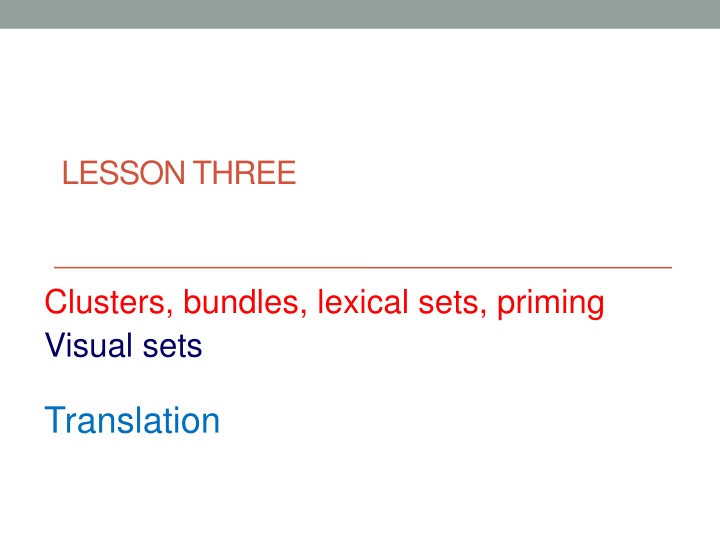 lesson three