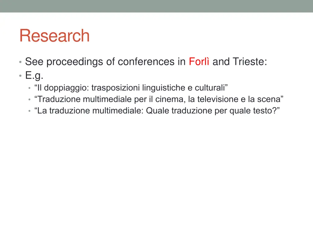 research