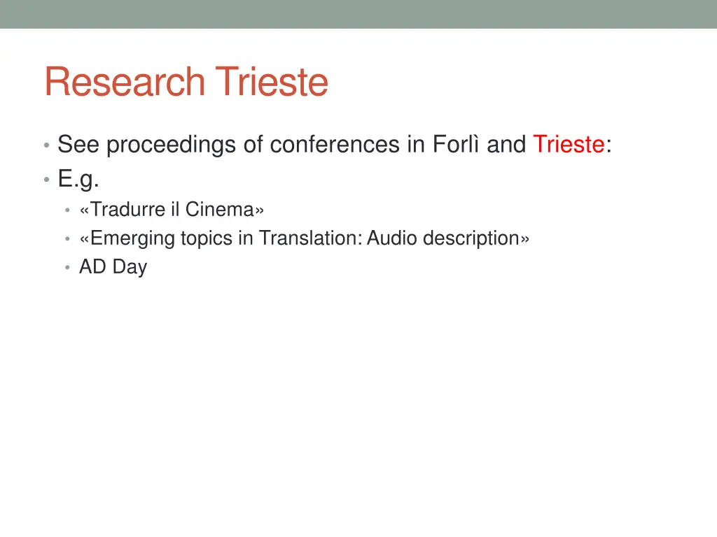 research trieste