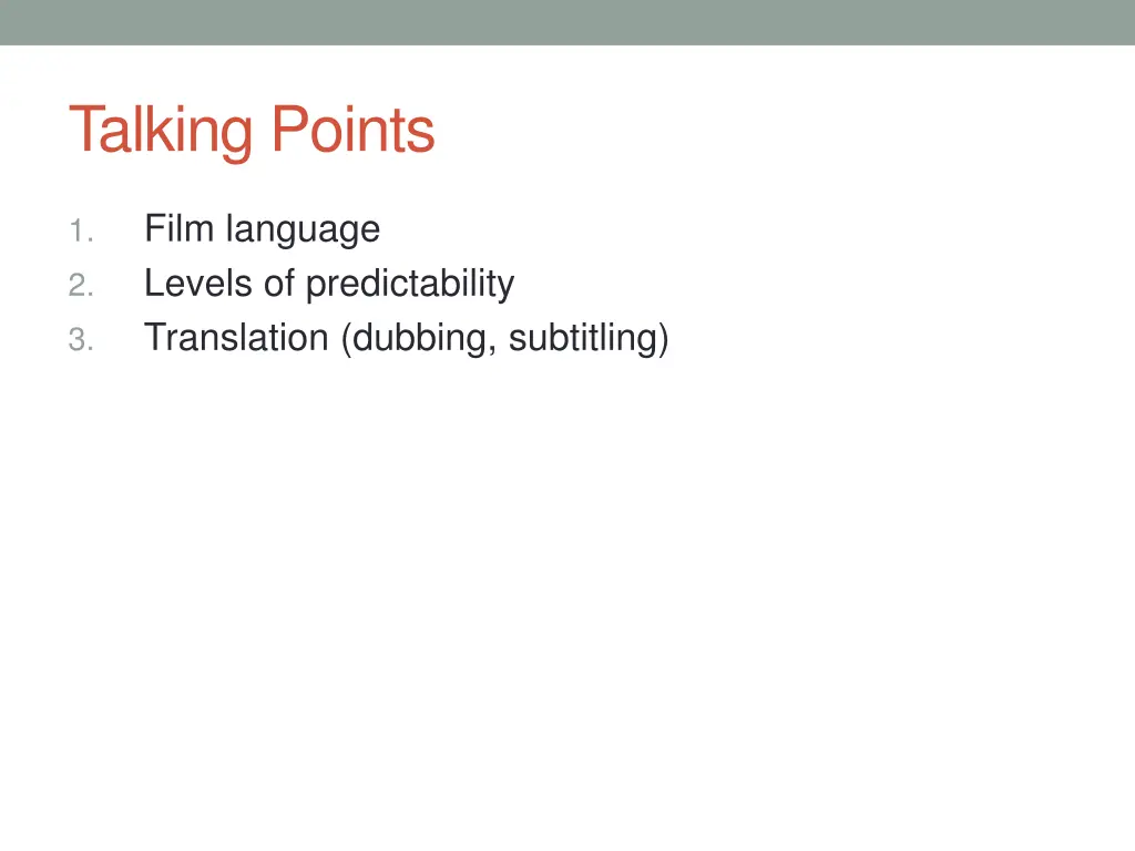 talking points