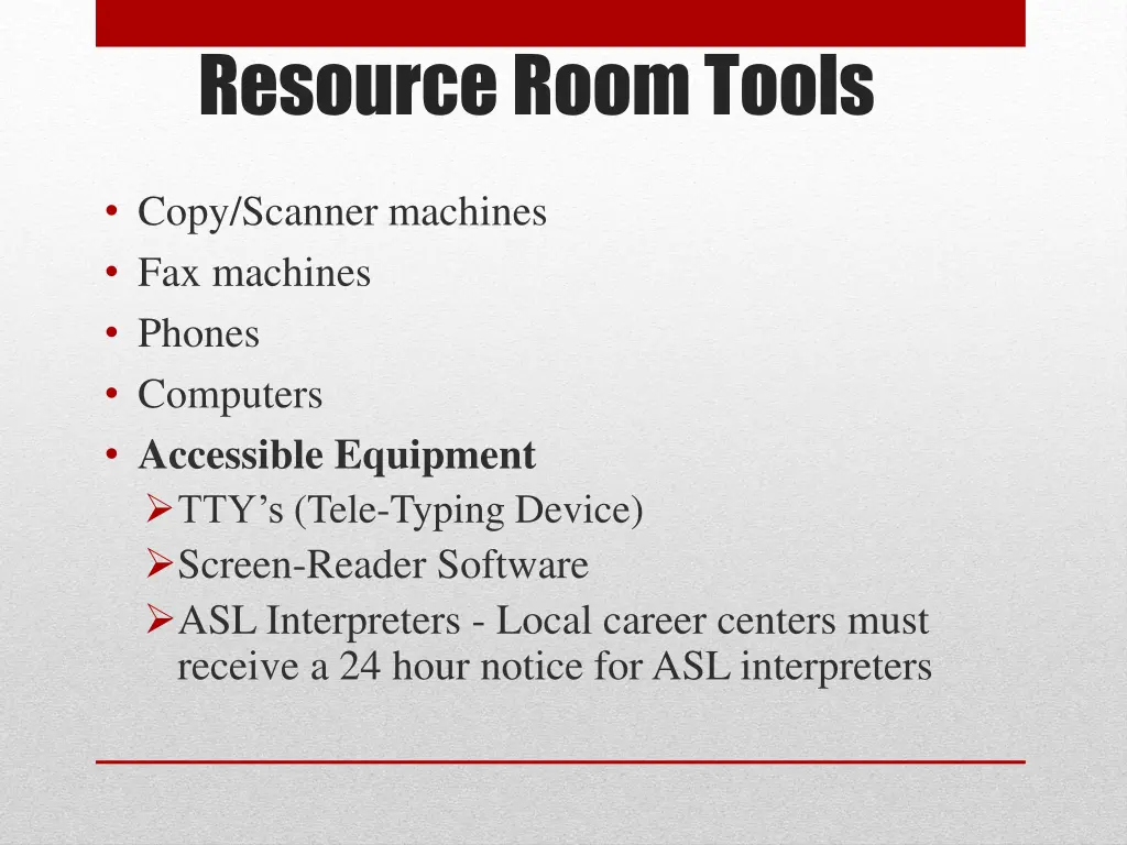 resource room tools