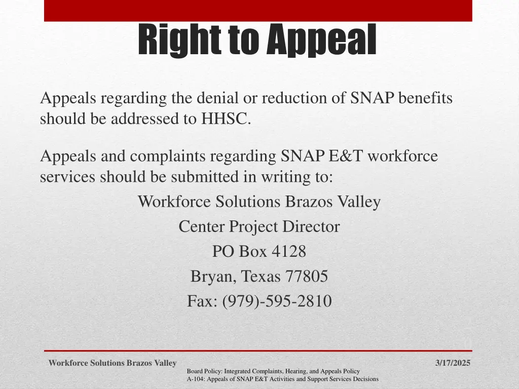 right to appeal