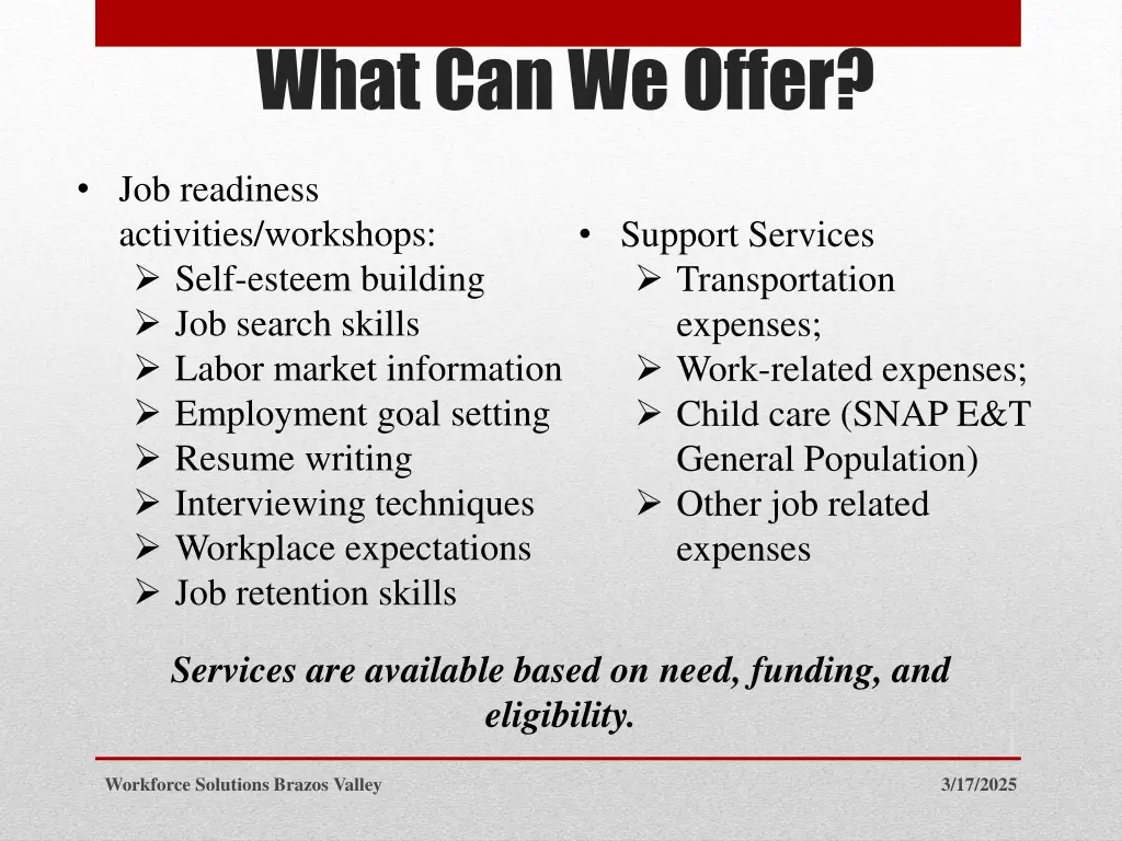what can we offer