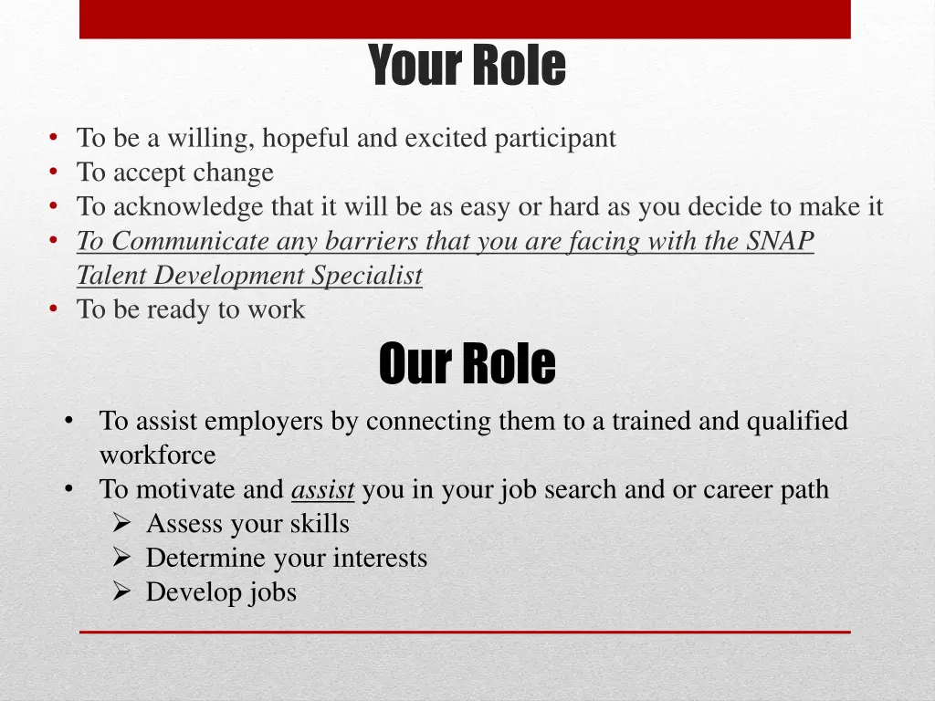 your role