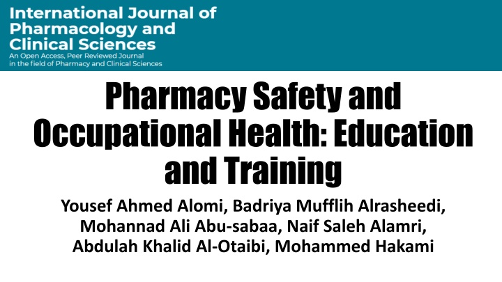 pharmacy safety and occupational health education