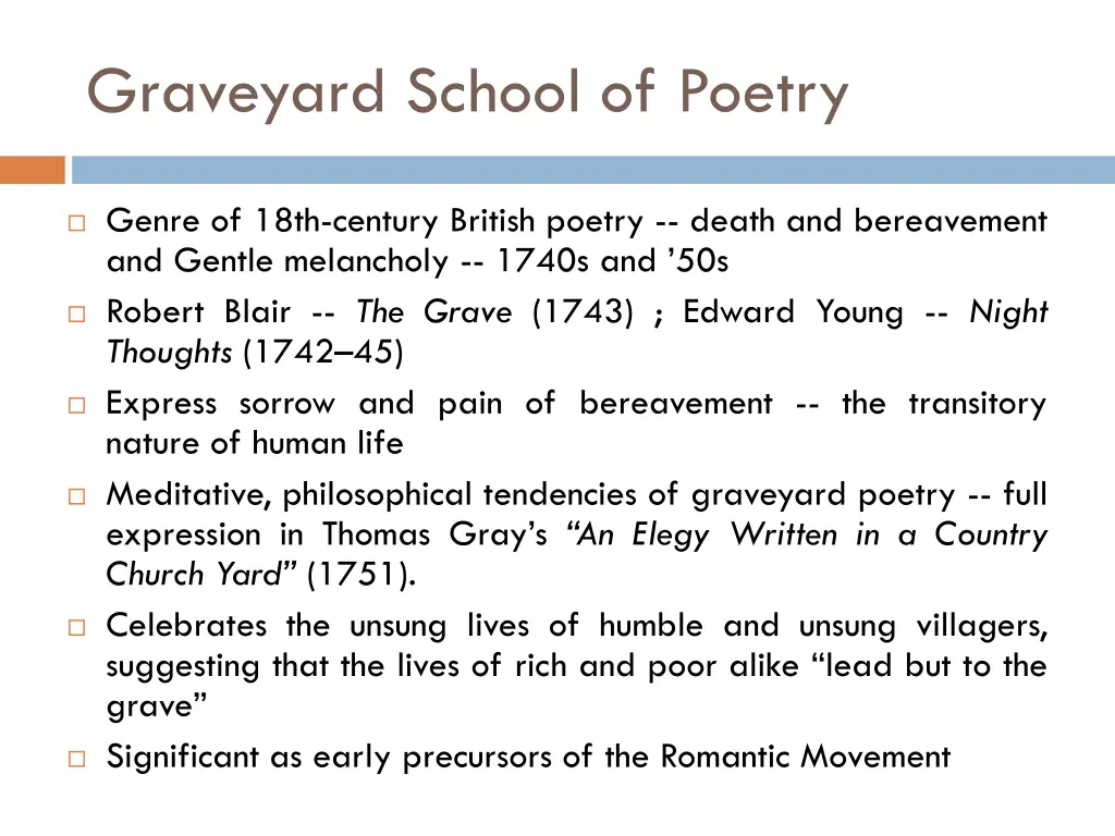 graveyard school of poetry