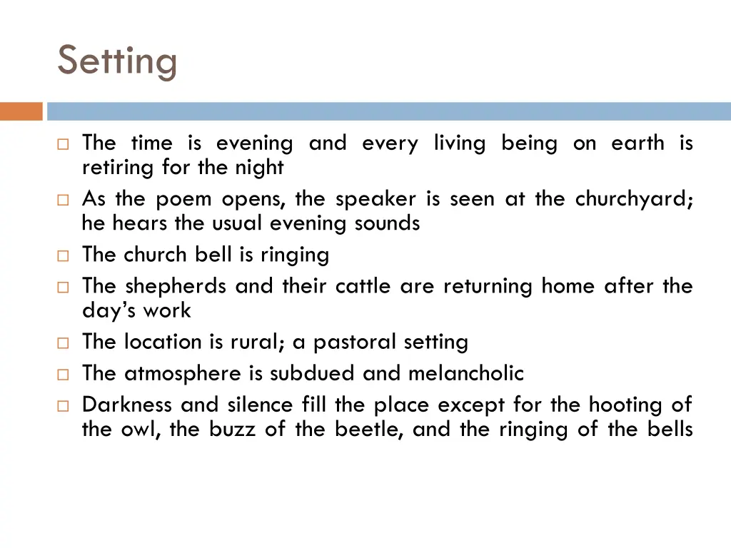 setting