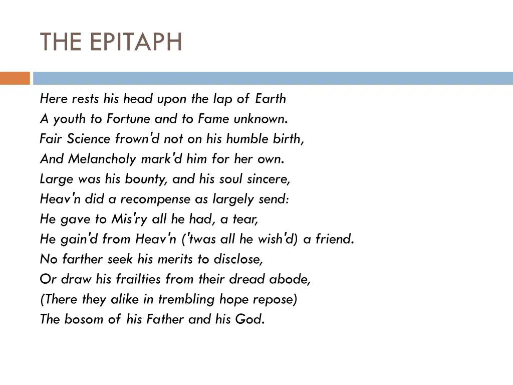 the epitaph