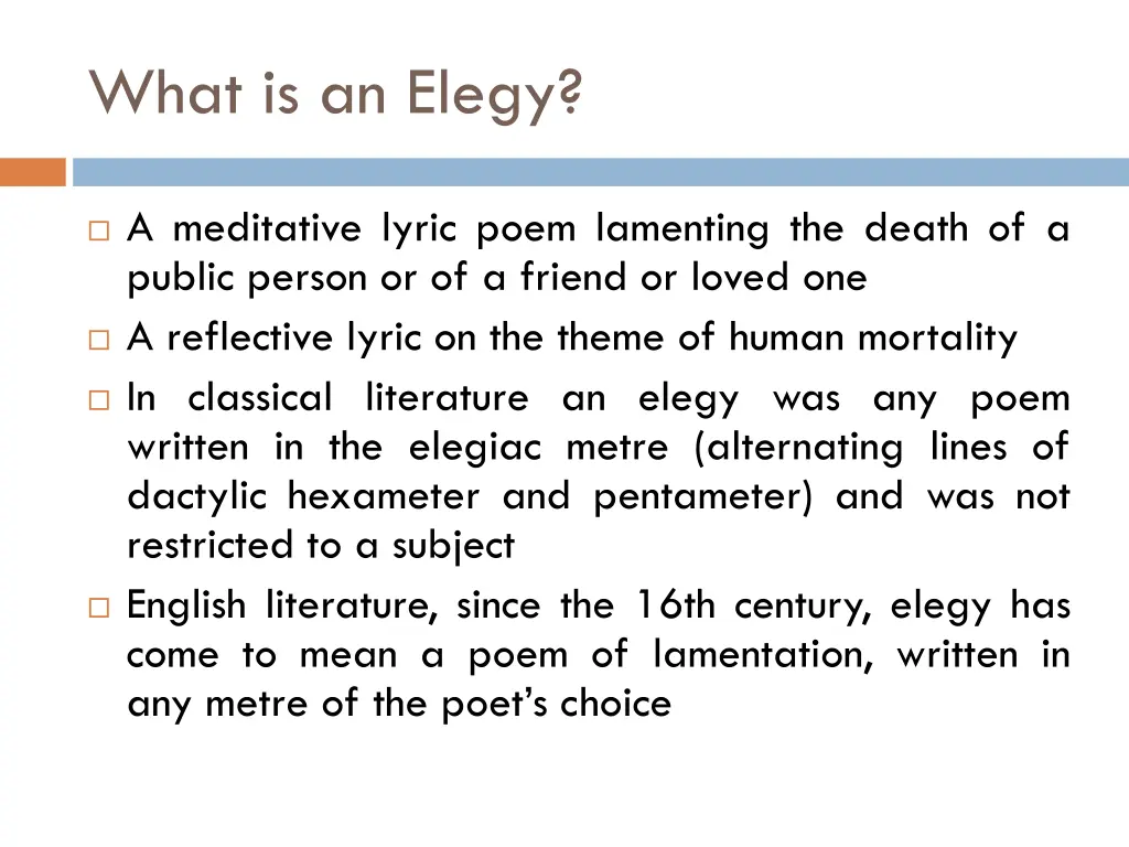 what is an elegy