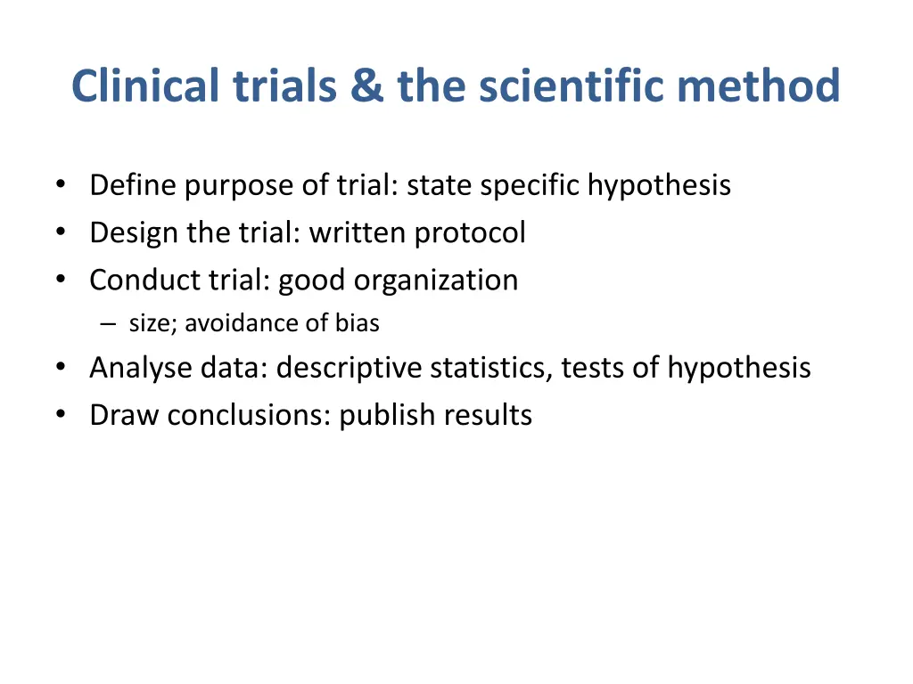 clinical trials the scientific method