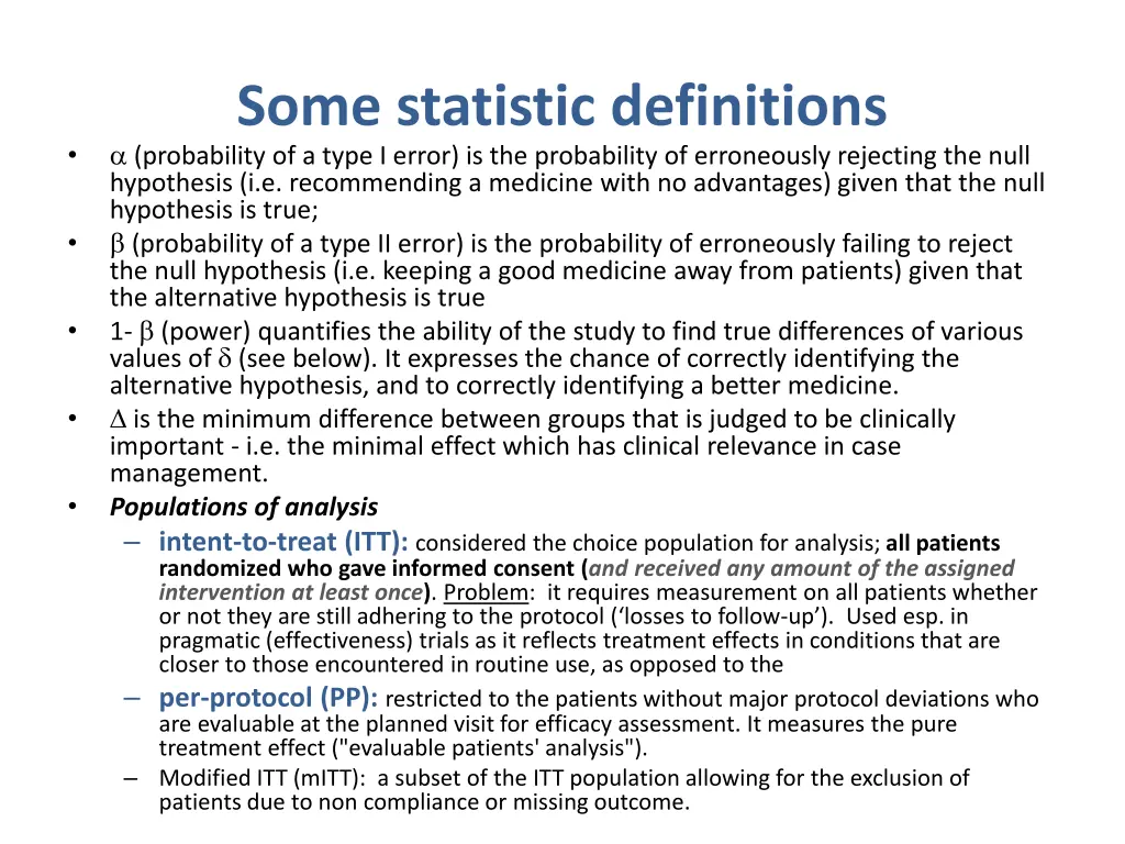 some statistic definitions probability of a type