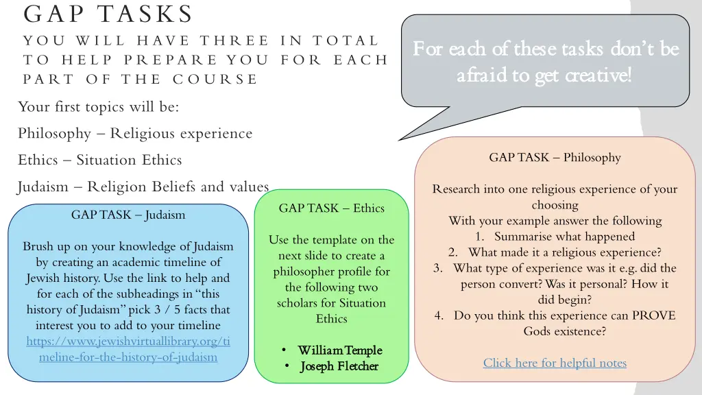 gap tasks