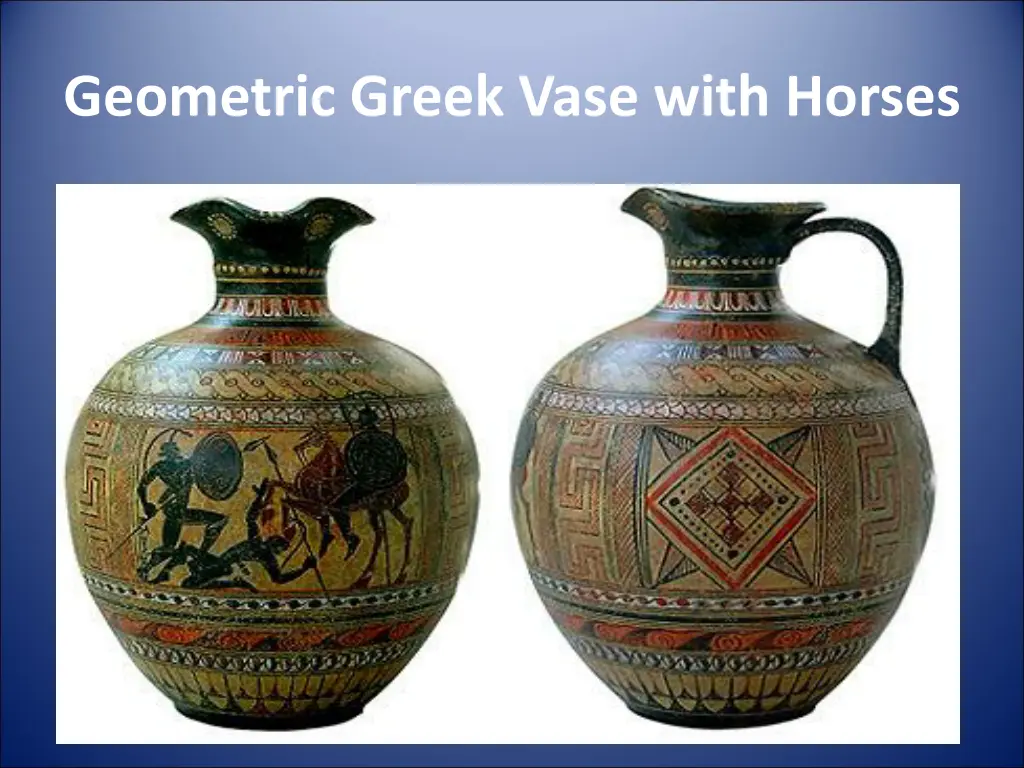 geometric greek vase with horses