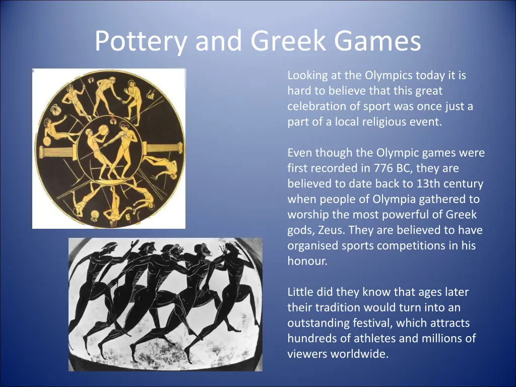 pottery and greek games