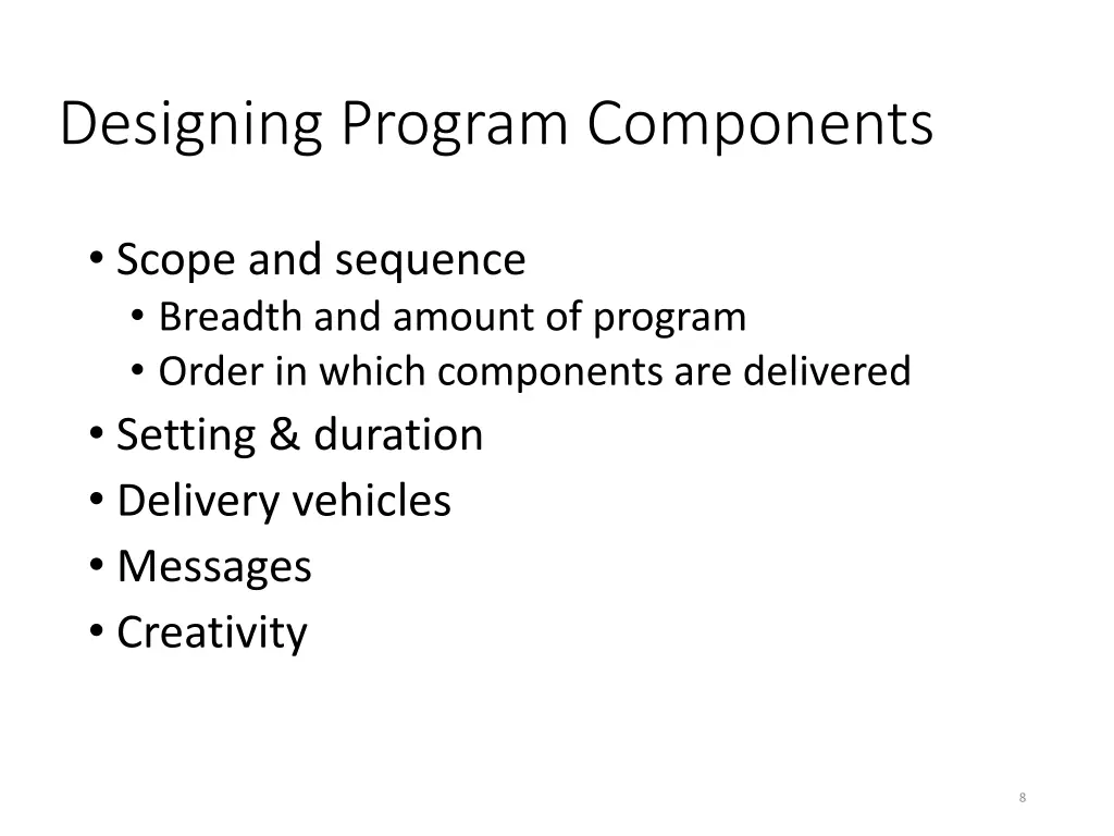 designing program components