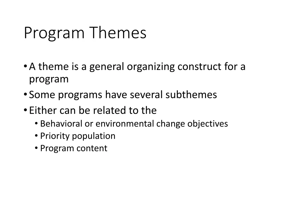 program themes