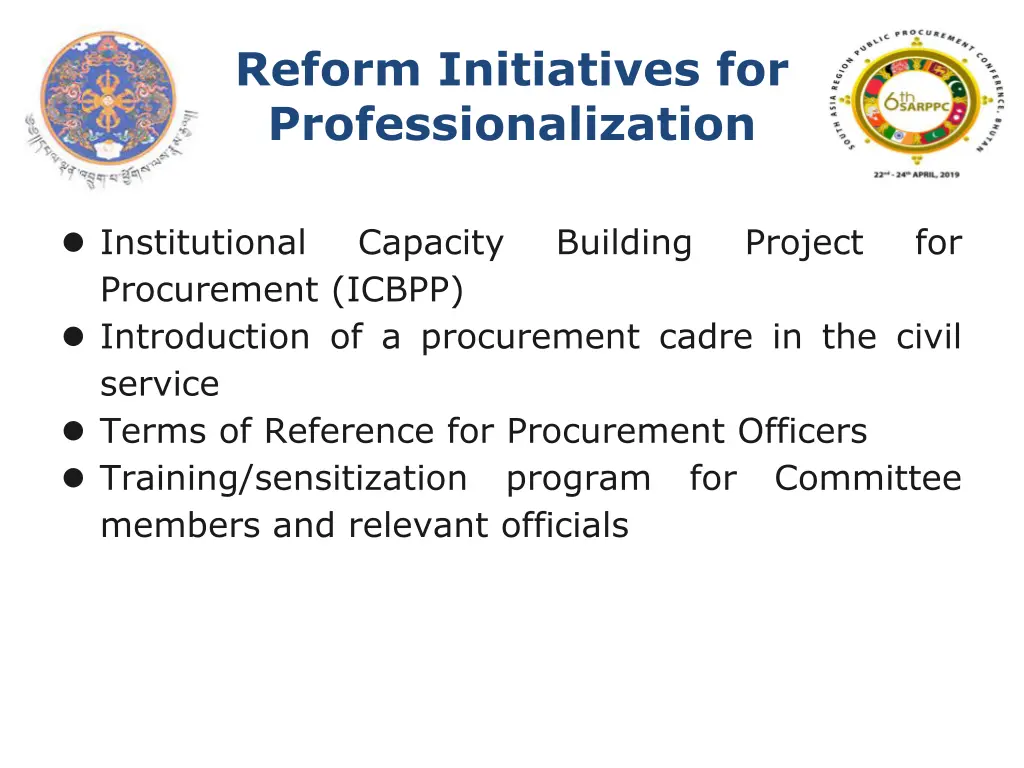 reform initiatives for professionalization