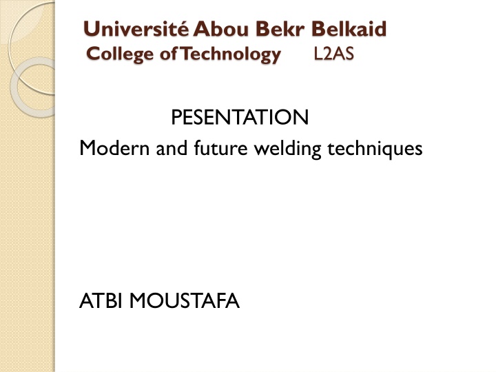 universit abou bekr belkaid college of technology