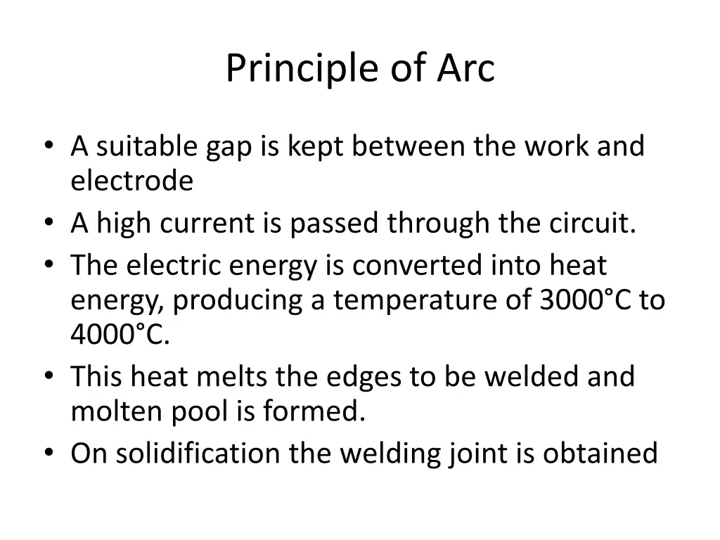 principle of arc
