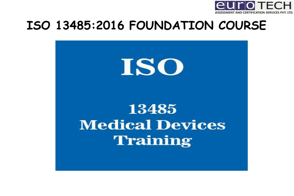 iso 13485 2016 foundation course
