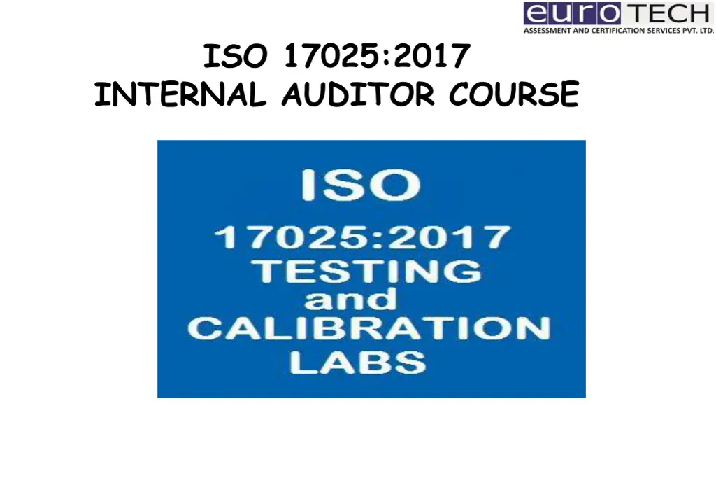 iso 17025 2017 internal auditor course