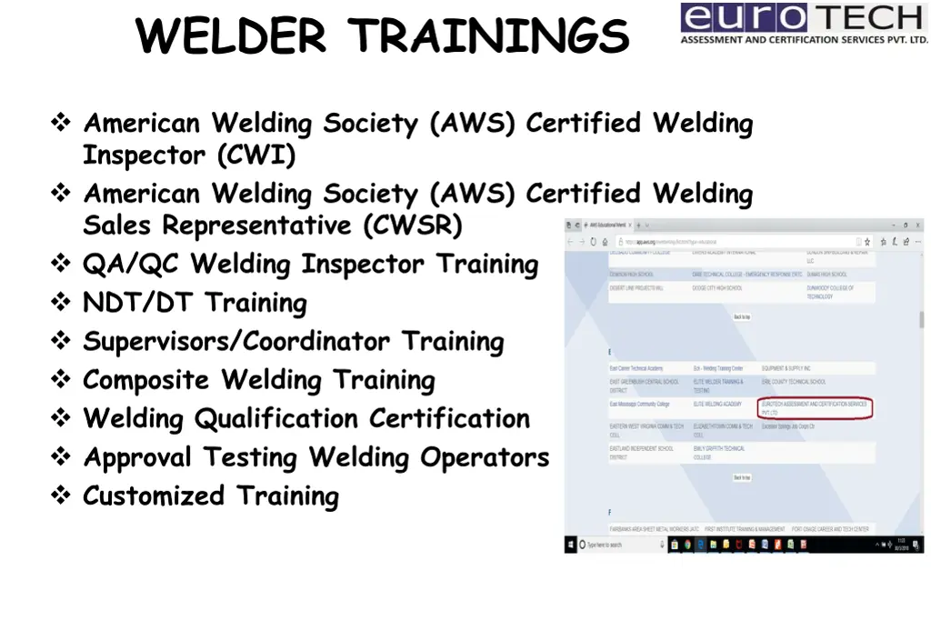 welder trainings