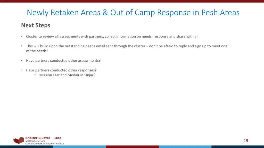 newly retaken areas out of camp response in pesh 4