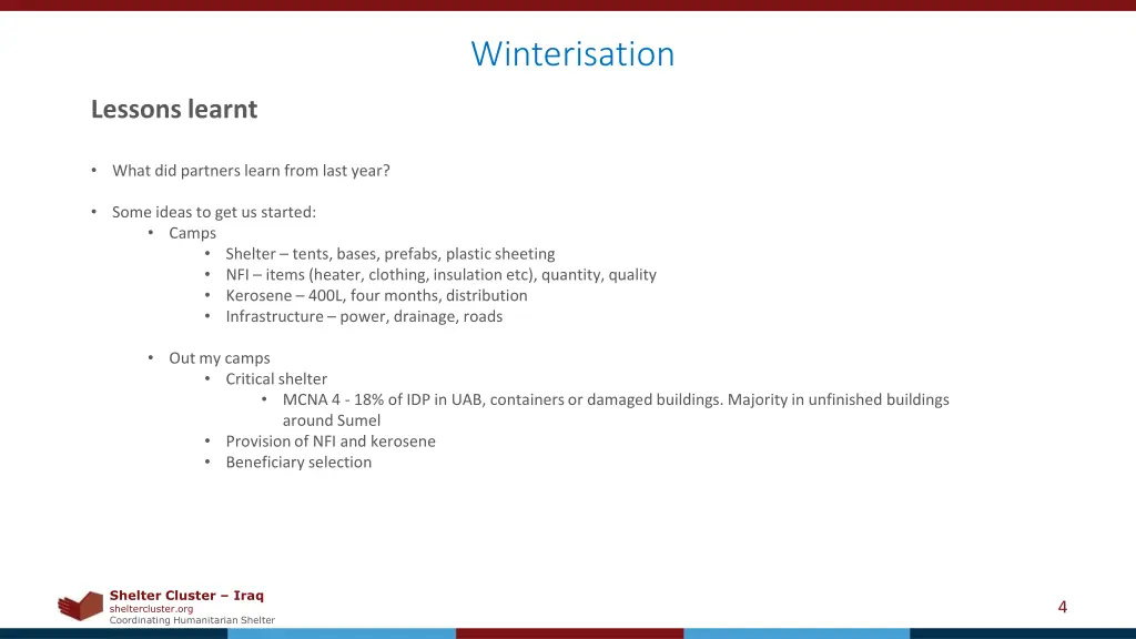 winterisation