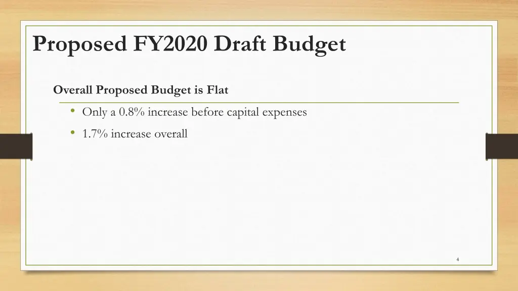 proposed fy2020 draft budget 2