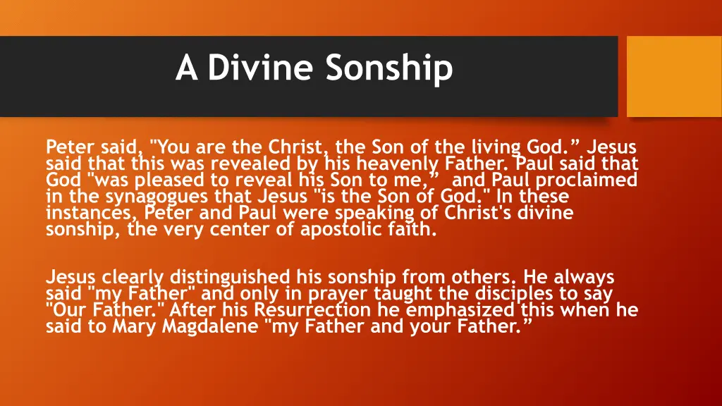 a divine sonship