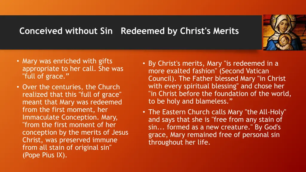 conceived without sin redeemed by christ s merits